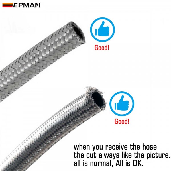 AN4, AN6, AN8, AN10, AN12, Stainless Steel Braided Fuel Hose, Stainless